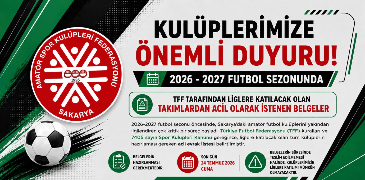 KULÜPLERİMİZİN DİKKATİNE!!!